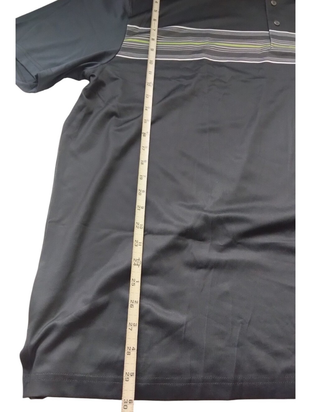 Ben Hogan Asphalt Gray Polo Green & White Accent Stripes New Size 3XL - Picture 4 of 4